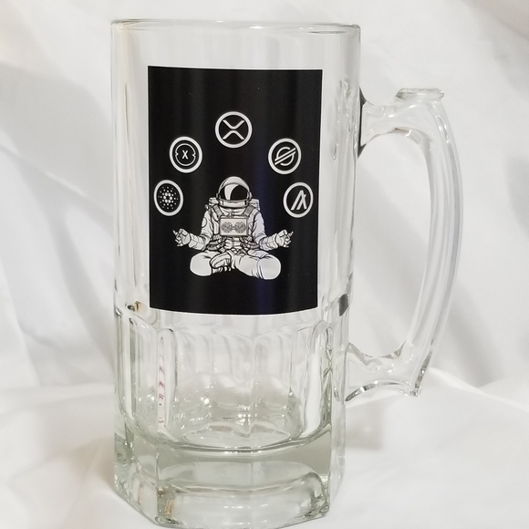 Giant Crypto Sports Beer Glass Mug XRP XLM ALGO ADA XDC - Picture 5 of 6